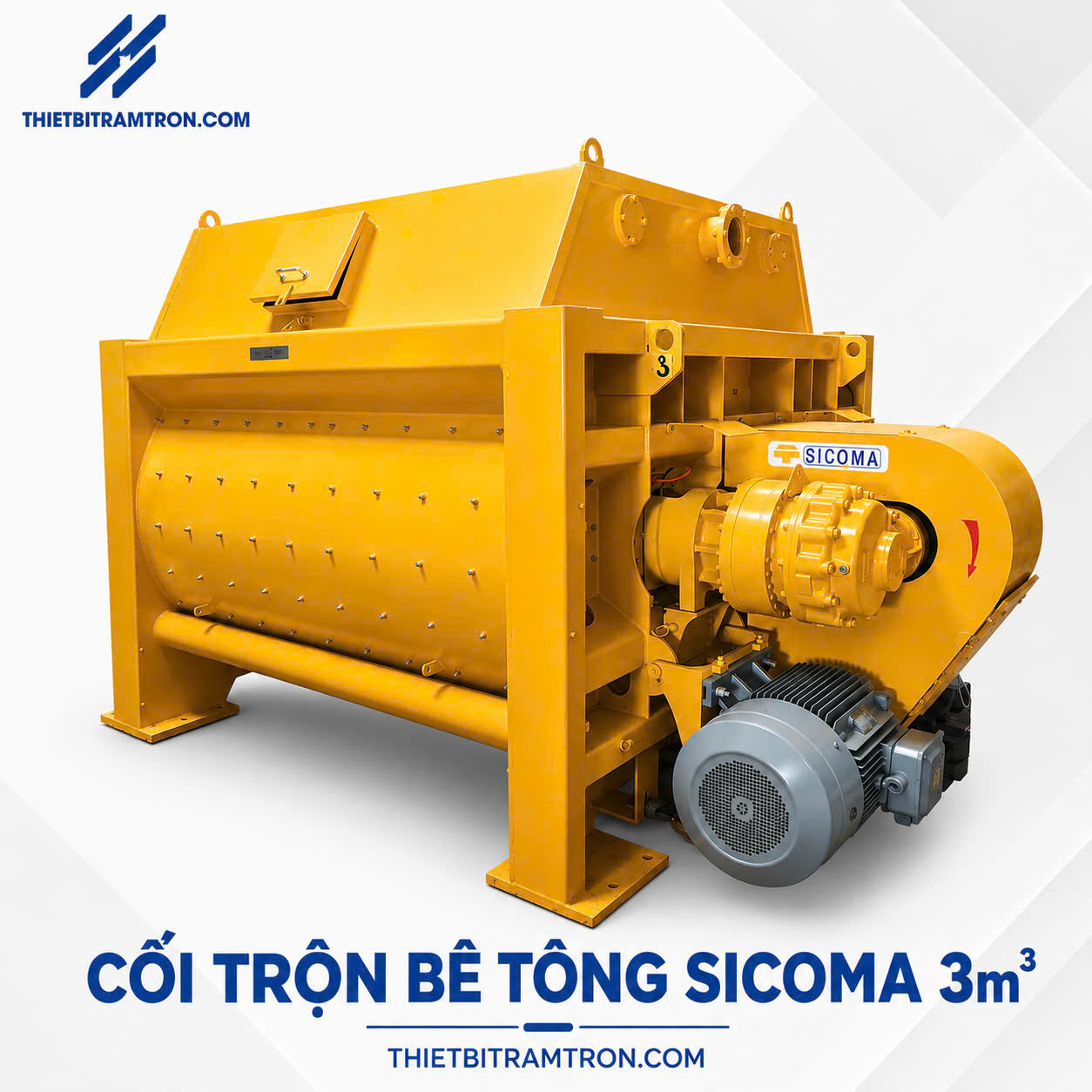 Cối trộn bê tông Sicoma 3m3